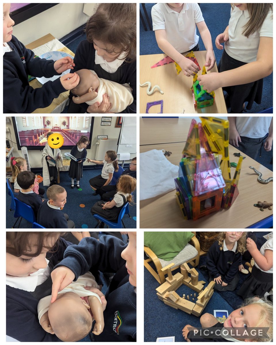 During our RE lesson, we looked at how babies are baptised. We built our own churches and even pretended to have our own baptism! Great work Year One <a href="/BarntonMissR/">Miss Rutter</a>