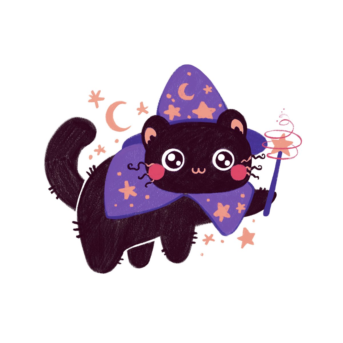 TheMoonborn's tweet image. A cat I panic drew when I overpaid for a charm order