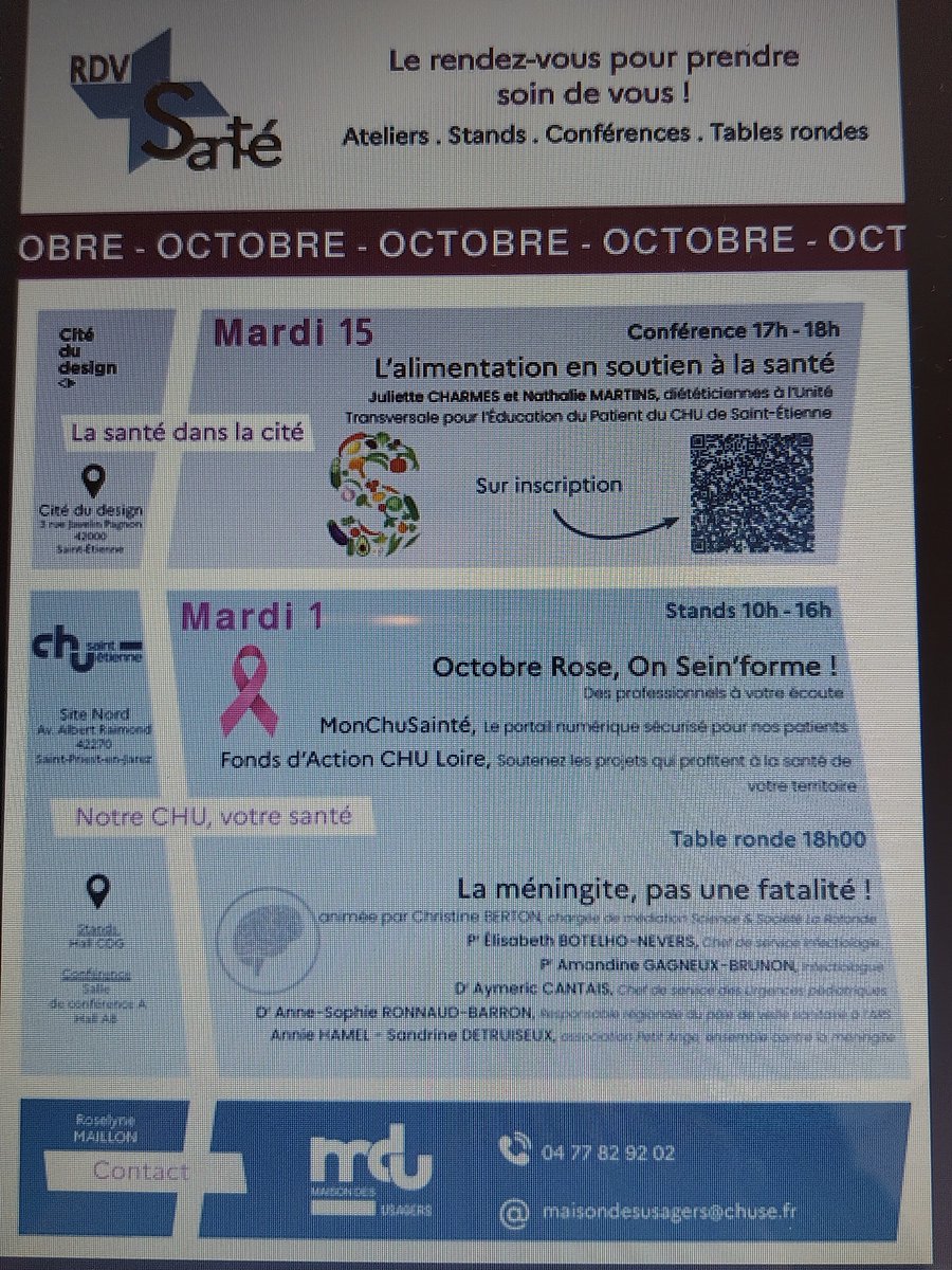 Annie HAMEL (@hamel_91) on Twitter photo Agenda 1er octobre RV #Santé La #méningite, pas une fatalité N'attendez pas d'être concerné pour vous informer <a href="/ChuSaintEtienne/">CHU de Saint-Étienne</a> <a href="/E_BotelhoNevers/">Elisabeth Botelho-Nevers</a> <a href="/BrunonGagneux/">Amandine Gagneux-Brunon</a> <a href="/ARS_ARA_SANTE/">ARS Auvergne-Rhône-Alpes</a> <a href="/contremeningite/">Contre la meningite - petit ange</a> Agenda 1er octobre RV #Santé La #méningite, pas une fatalité N'attendez pas d'être concerné pour vous informer <a href="/ChuSaintEtienne/">CHU de Saint-Étienne</a> <a href="/E_BotelhoNevers/">Elisabeth Botelho-Nevers</a> <a href="/BrunonGagneux/">Amandine Gagneux-Brunon</a> <a href="/ARS_ARA_SANTE/">ARS Auvergne-Rhône-Alpes</a> <a href="/contremeningite/">Contre la meningite - petit ange</a>