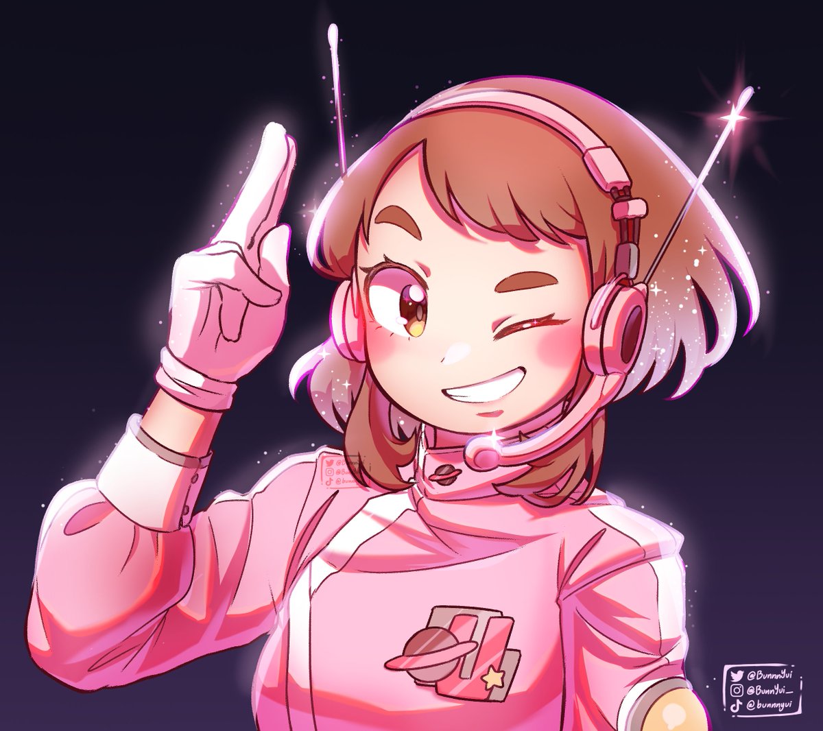 BunnnYui's tweet photo. Pink Space Girlie! 🩷🪐
#mha #bnha #ヒロアカ #ochako #Ochakouraraka #麗日お茶子 https://t.co/DMhZOUsqWH