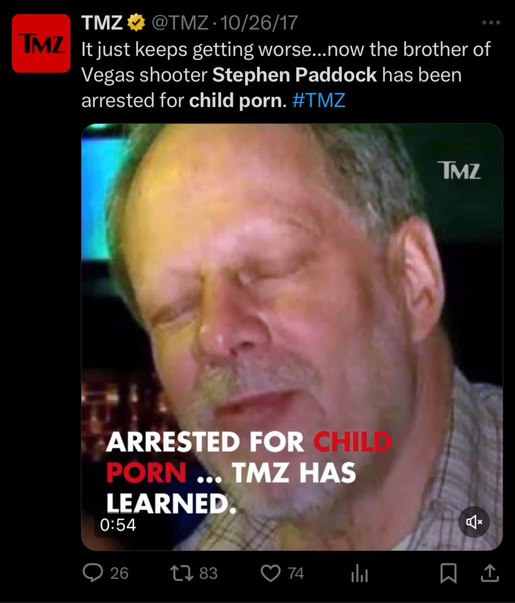 LizCrokin's tweet image. In light of the arrest of Oran Routh for child porn— the son of Ryan Routh who is accused of attempting to assassinate Trump — now is a good time to revisit the Vegas shooter Stephen Paddock. 

Stephen’s brother was arrested for child porn in 2017 after the Vegas shooting. As I…