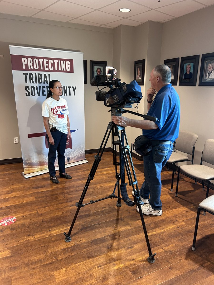 IndianNationsOK's tweet photo. Our #WarriorUpToVote tour kicked off yesterday in Miami, Oklahoma with the support of nine tribal nations in Ottawa County! ๐ชถ Special thanks to leaders of the Quapaw, Shawnee and Wyandotte Nations for sharing with citizens why the #NativeVote is so critical in 2024! ๐ณ๏ธ https://t.co/u2BT7f5KkK