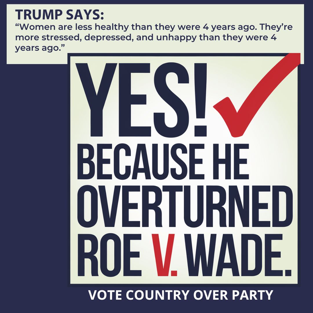 classbrain's tweet image. Women are dying from simple-to-solve health issues because Trump orchestrated the overturn of Roe v Wade. Where is the woman's Right to Life? Vote #CountryOverParty. We can't have him back in the White House. @CNN @MSNBC @maddow @AriMelber #RepublicansForHarris #WomenForTrump
