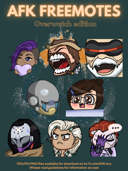 AFKveryy's tweet image. A set of free overwatch emotes available to get on Ko-fi! 🧡

ko-fi.com/s/69294fcce3
