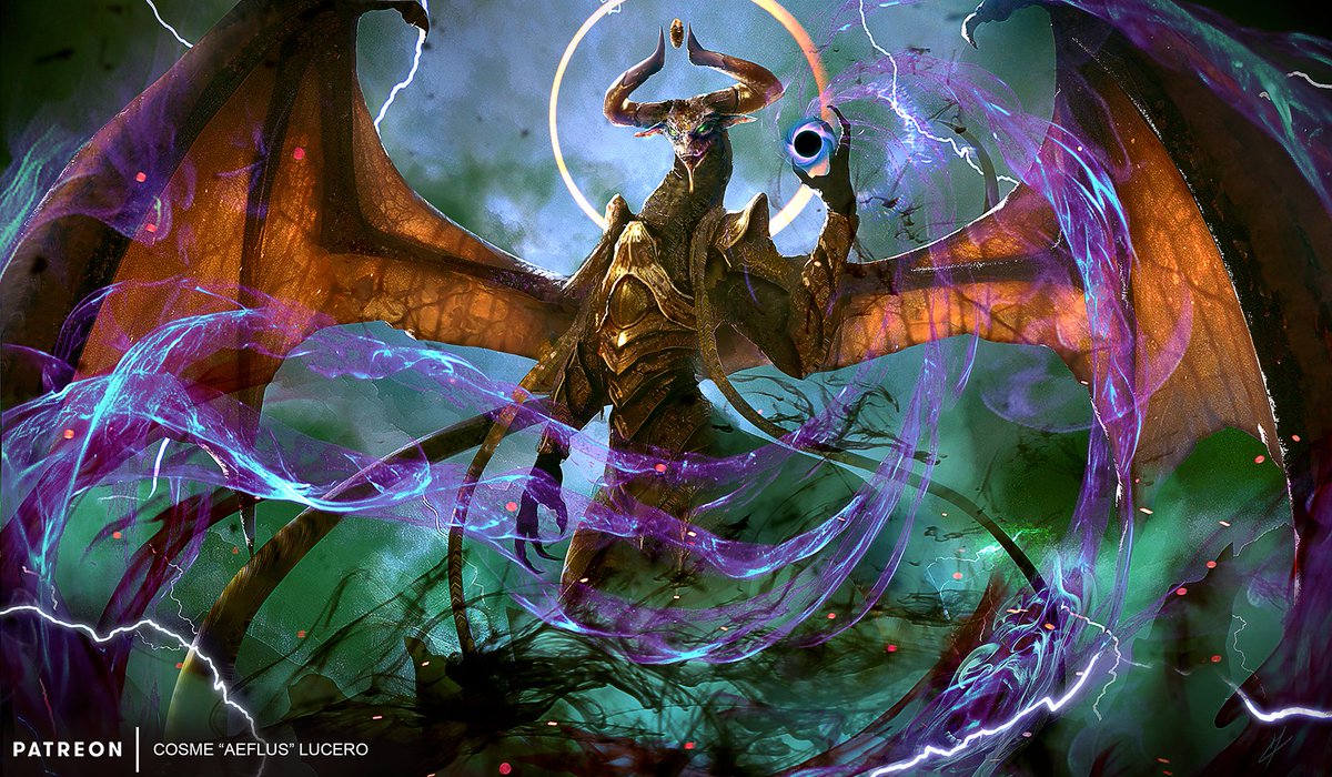 jacob wilson mtg card Nicol Bolas, Dragon-God Print main image 0