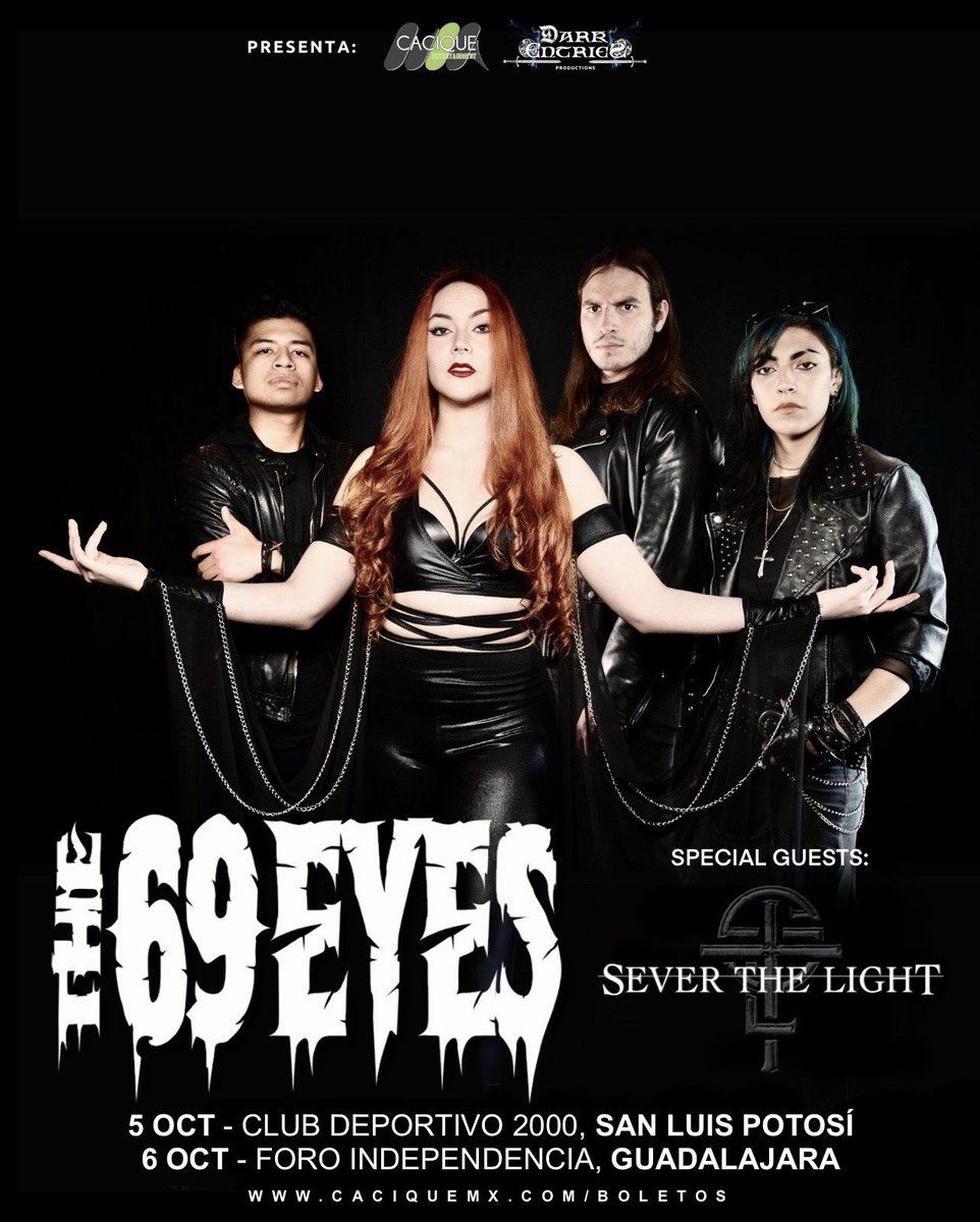 Sever The Light (@severthelight) on Twitter photo 🔥GUADALAJARA Y SAN LUIS🔥 Al fin nos veremos.
Estamos muy emocionados de visitar por primera vez estas bellas ciudades como invitados de <a href="/69eyesofficial/">The 69 Eyes Official</a>
🎟️ caciquemx.com/boletos 🔥GUADALAJARA Y SAN LUIS🔥 Al fin nos veremos.
Estamos muy emocionados de visitar por primera vez estas bellas ciudades como invitados de <a href="/69eyesofficial/">The 69 Eyes Official</a>
🎟️ caciquemx.com/boletos