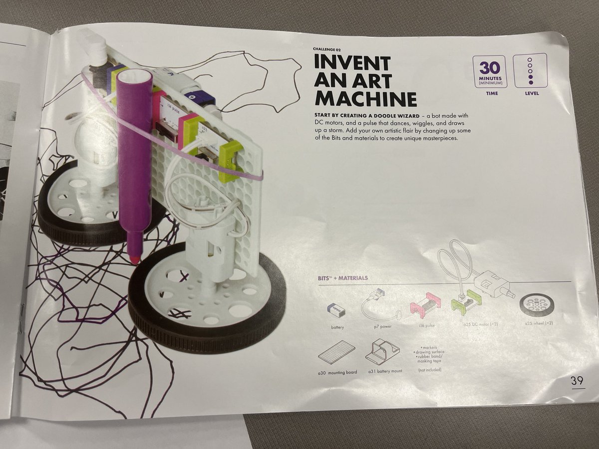 CasasJett's tweet photo. Students at Pease Elementary invented an art machine using a bot with DC motors, and a pulse that dances, wiggles, and draws up a storm. Great team work. #ecisdscience https://t.co/znzbt6R60v