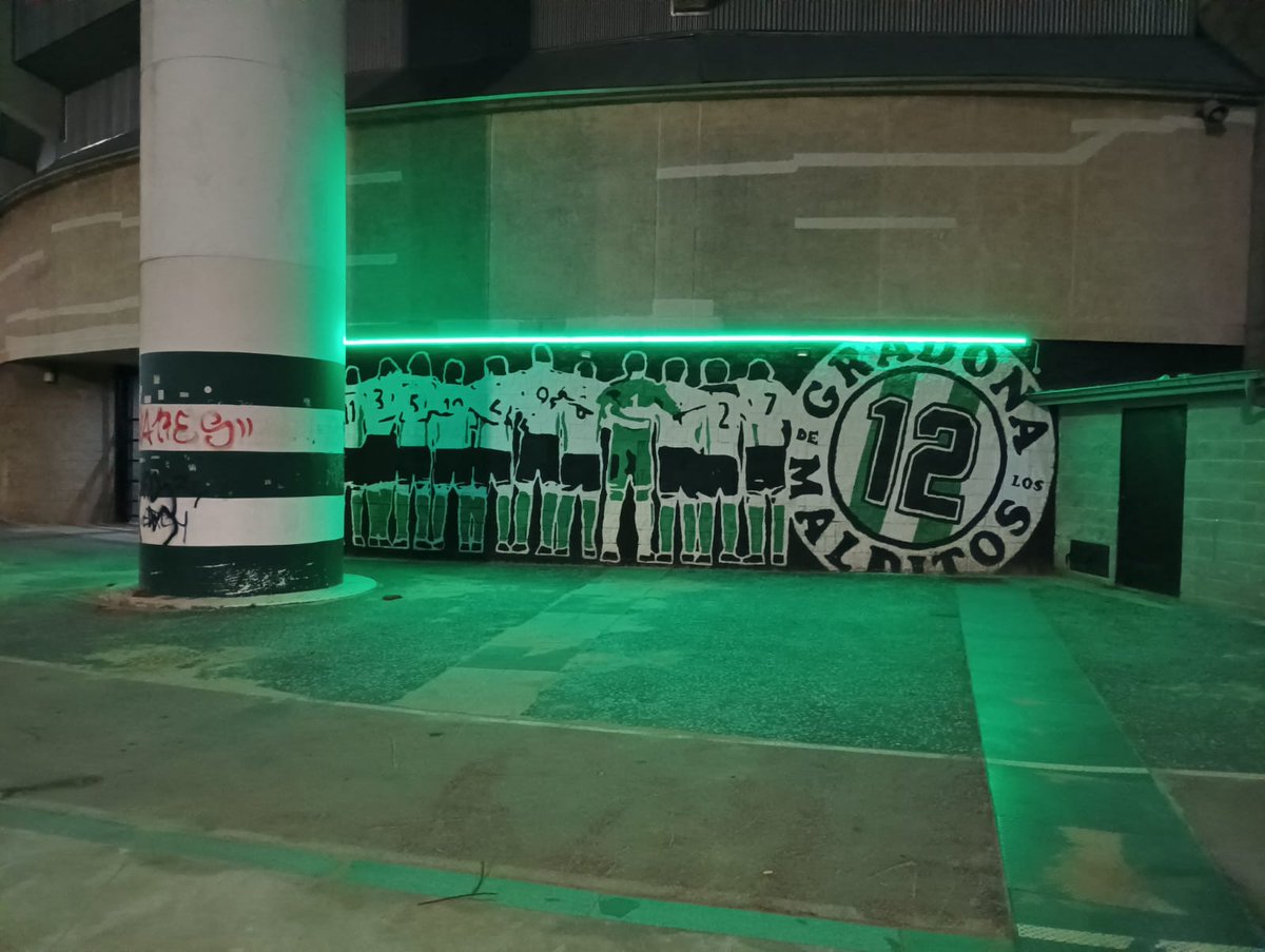 APR_Racing's tweet photo. Buenas noches Racinguistas.

Como os mostramos en las fotos, de nuevo "damos vida" al mural del plante con una nueva iluminación 

@GradonaMalditos 
@realracingclub https://t.co/mP8wfrnL2B