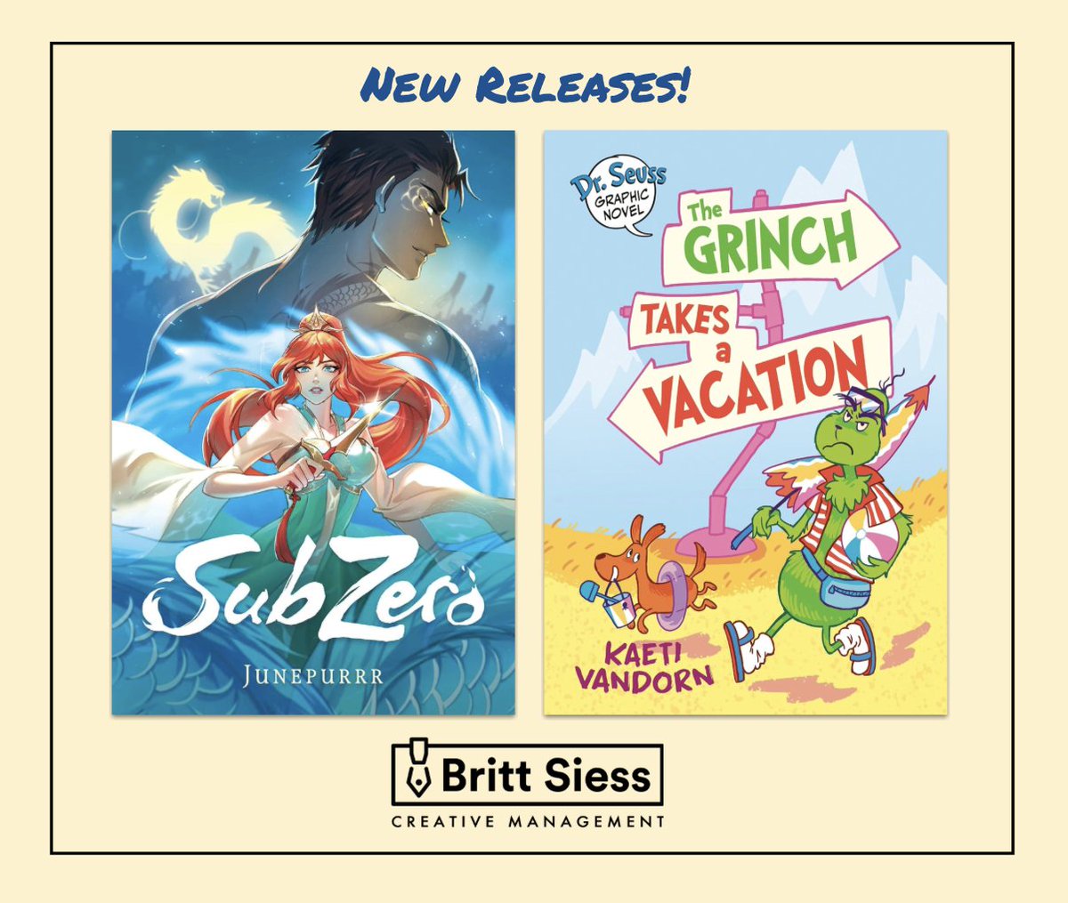 Today we're celebrating not one, but TWO book birthdays!🎂🎉 A very happy release day to SubZero Vol. 1 by <a href="/junepurrr/">june</a> and The Grinch Takes a Vacation by <a href="/proteidaes/">Kaeti V ✨</a>