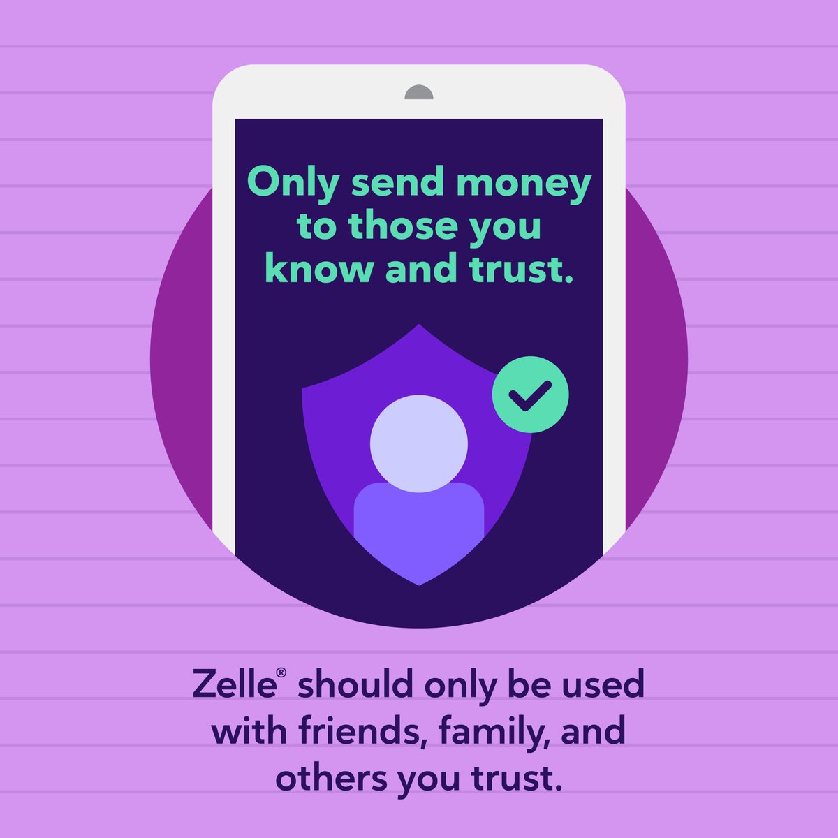myTCBT's tweet photo. Our friends at Zelle have 5 quick tips for sending funds safely when using this feature. Remember to be Cyber Smart and aware of potential signs of a scam!

Member FDIC; Equal Housing Lender https://t.co/x2zRxFdpEm