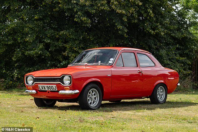 TheNorskaPaul's tweet photo. A 1970 Ford #EscortMexico that has a very important place in the company's British car making history expected to sell to for £60k+ at H&H Classic Auction next month. 

She’s had an extensive restoration & the earliest surviving car built at Ford’s Advanced Vehicle Operations factory in Aveley, Essex.

The ‘sunset red’ paint job is on the same bodyshell as the RS models but powered by a 1.6-litre petrol engine with a top speed - when new - of 99mph.😮😂