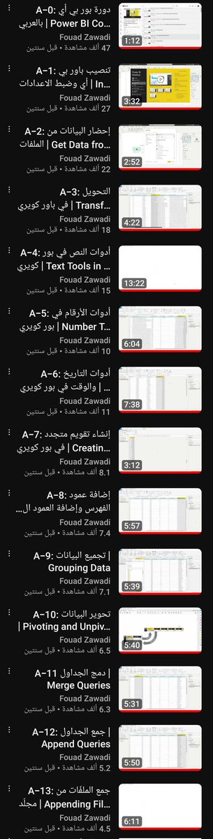 _Talal1's tweet image. فيه شخص طلبني أبسط كورس ممكن لتعلم الـPower Bi ويبدأ معه من الصفر 

هذا أفضل كورس استفدت منه شخصياً، يبدأ من تثبيت البرنامج إلى إحتراف العمل عليه 

فيديوهاته نادراً تتجاوز الخمس دقائق ❤️👏🏻
youtube.com/playlist?list=…