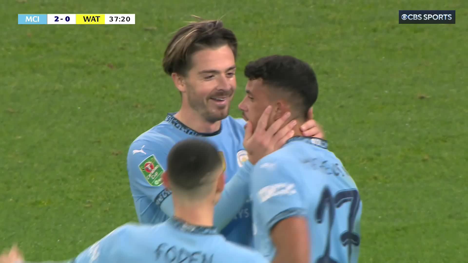 Man City's Matheus Nunes with a quality strike from outside the box 💫