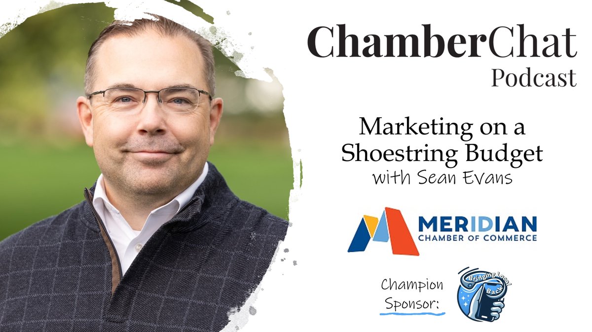 Chamber Chat Podcast (@chatchamber) on Twitter photo Chamber Champions, want low-cost marketing strategies that work? Sean Evans reveals insights from 21 years in media & how the <a href="/MeridianChamber/">Meridian Chamber of Commerce</a> thrives on limited resources. Empower ambassadors, use social media, & leverage networking events!
Listen here: chamberchatpodcast.com/episode296 Chamber Champions, want low-cost marketing strategies that work? Sean Evans reveals insights from 21 years in media & how the <a href="/MeridianChamber/">Meridian Chamber of Commerce</a> thrives on limited resources. Empower ambassadors, use social media, & leverage networking events!
Listen here: chamberchatpodcast.com/episode296