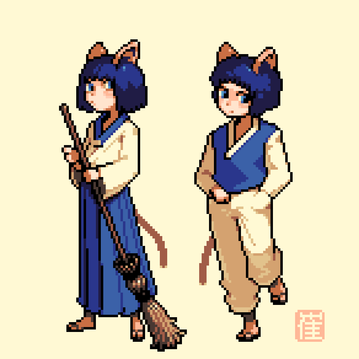 I drew some cat humans😼

#pixelart