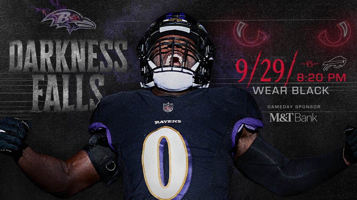 Ravens's tweet image. Wear black and be in your seats by 8 p.m.❗

🎟: seatgeek.com/baltimore-rave…