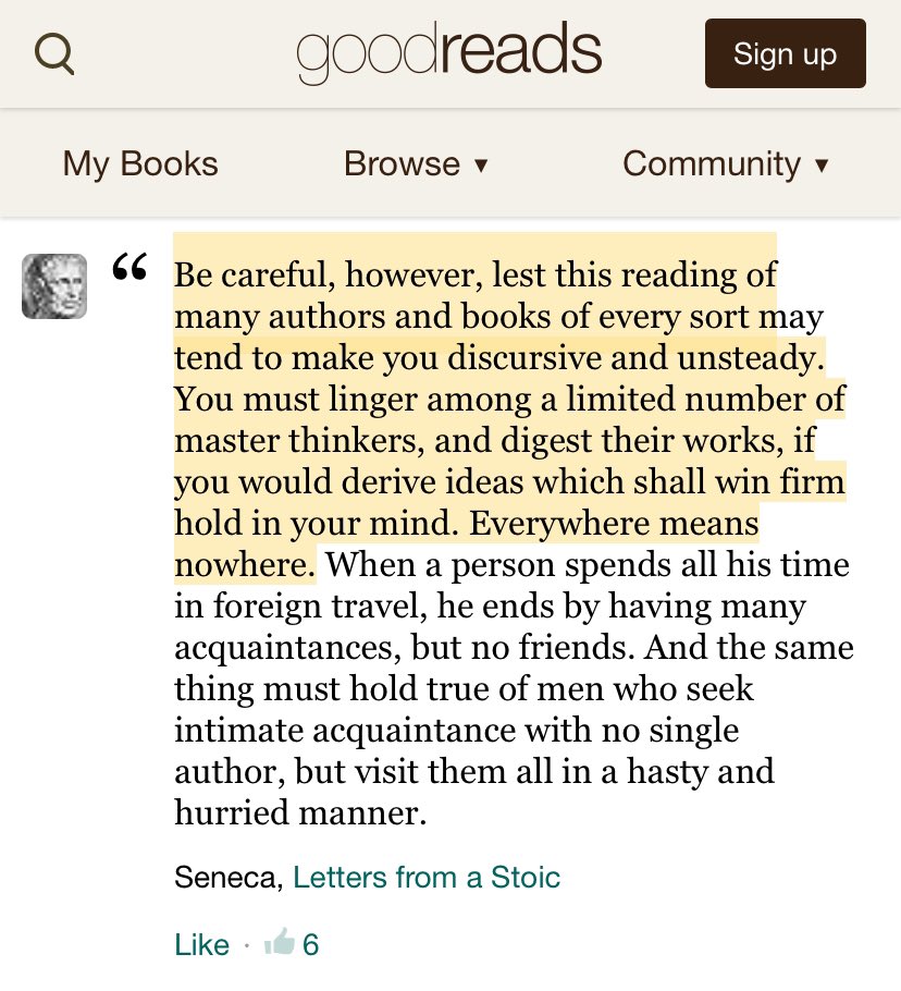 Seneca on the dangers of reading too much:
