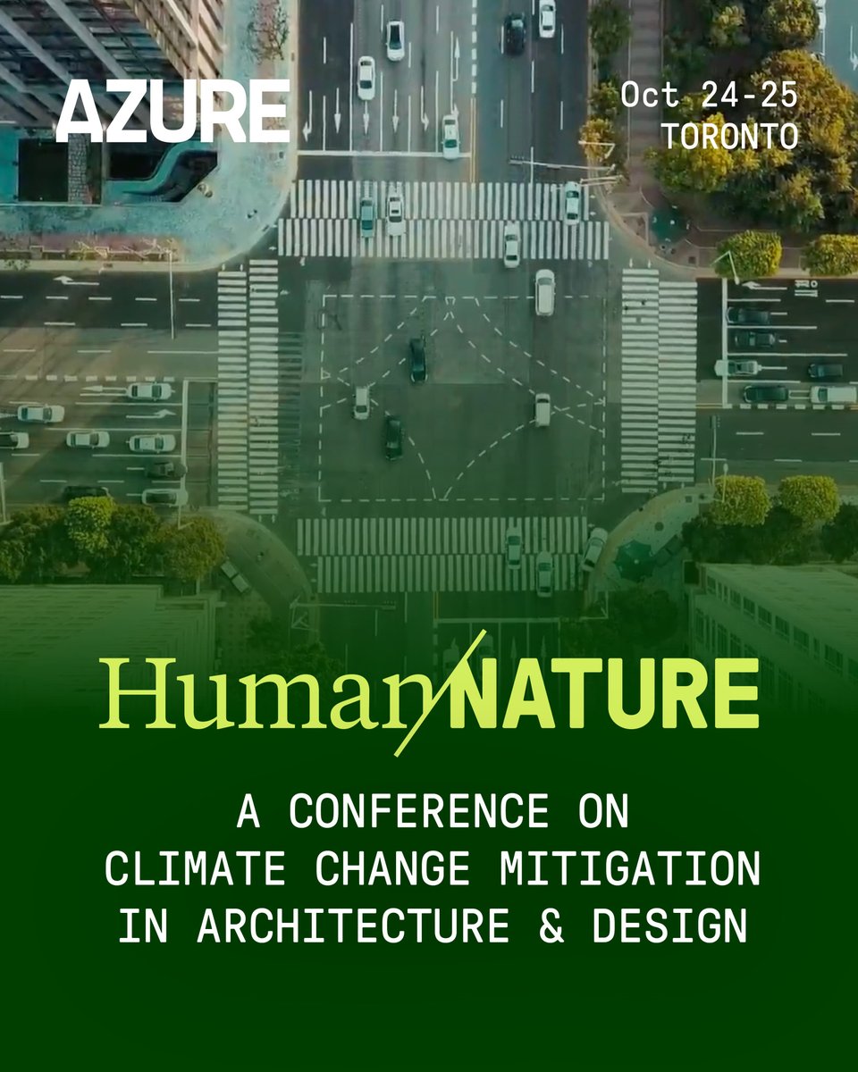 ideaworkshop's tweet photo. AZURE's Human/Nature Conference is one month away!
Don’t miss this two-day conference on climate change mitigation in architecture and design.
See the full program, list of impressive speakers & CEU-accredited sessions: https://t.co/24ed0n0U11
📸: @AzureMagazine
#AZconference https://t.co/QZU1cIy5P3
