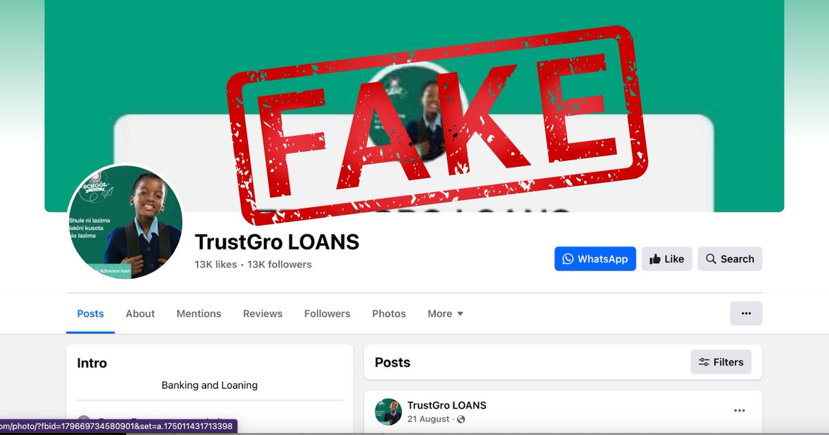 kefinafrica's tweet image. 🚨 Alert, Fin Kenya Community! 🚨

We’ve been notified about scammers creating fake Facebook pages pretending to be us. Please be extra cautious and ensure you’re following our official page (Fin Kenya). Stay safe and thank you for your support!

#StaySafe #FinKenya #ScamAlert