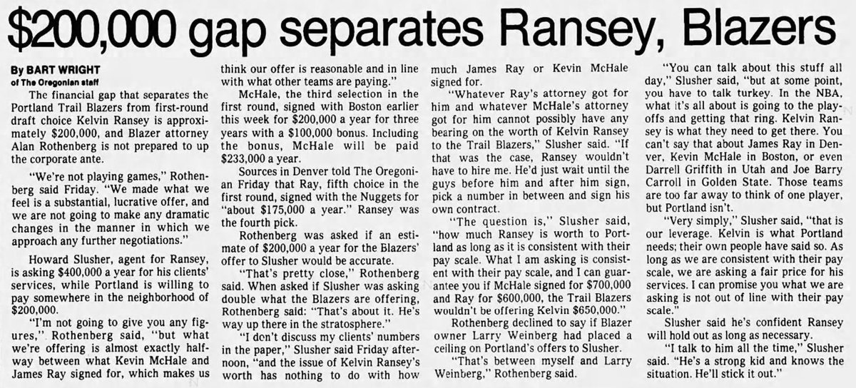 77Blazers's tweet photo. September 24 1980 - With #DaveTwardzik sidelined and contract negotiations with 1st round pick #KelvinRansey stalled, the @trailblazers signed PG #RoyHamilton.
Hamilton, a 1st Round pick for the @DetroitPistons in 1979, played a single season in Detroit before being waived last week. He averaged 4.6 points and 2.7 assists in 15 minutes of action and is expected to be with the #Blazers tomorrow in #Pullman.
#RipCity #ThisDateinBlazersHistory