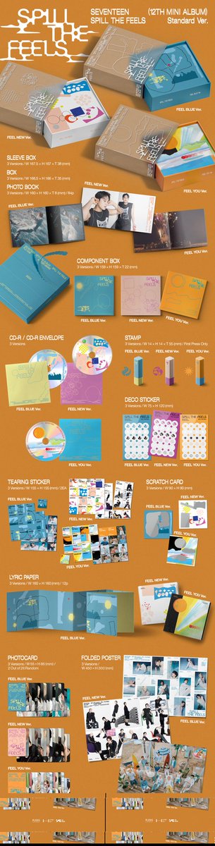 updatingsvt's tweet photo. [#SPILL_THE_FEELS] 240925 SEVENTEEN 12th Mini Album 'SPILL THE FEELS' Album Inclusions (+Preview)

🌅 Regular Version
🌅 Weverse Version
🌅 KiT Version
🌅 CARAT Version https://t.co/eBDl0DPTNV