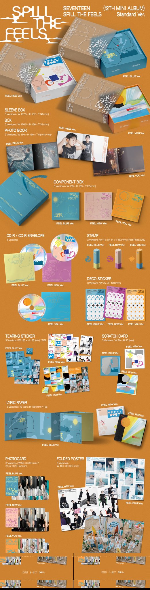 SEVENTEEN - [SPILL THE FEELS] 12th Mini Album KIT FEEL YOU