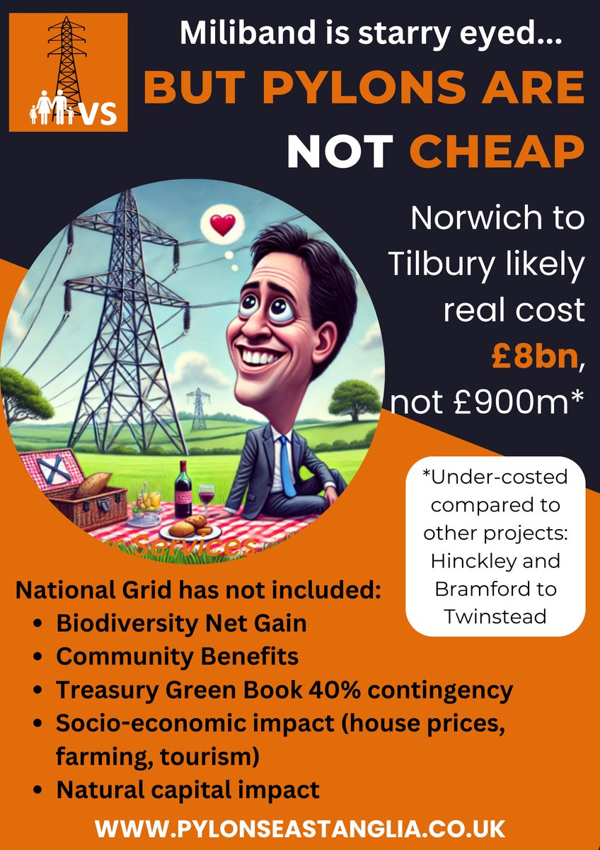 nfsway60's tweet photo. @Ed_Miliband Starry-eyed,but sadly embarrassingly uninformed about pylons £££costs/harms/alternatives. Please get properly briefed. @Keir_Starmer @PylonsEAnglia https://t.co/LrqCPDt3ve