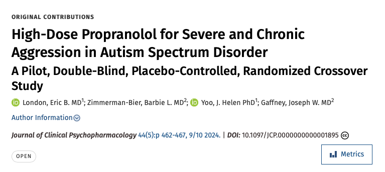AutismScienceFd's tweet photo. Many families with #autism struggle with aggression and impulsivity, turning to antipsychotic treatments.  Recently SAB member Eric London published preliminary data on a few patients showing the promise of #propranolol for these behaviors. 
https://t.co/ofr1otbbqi https://t.co/OTauRCXkM4