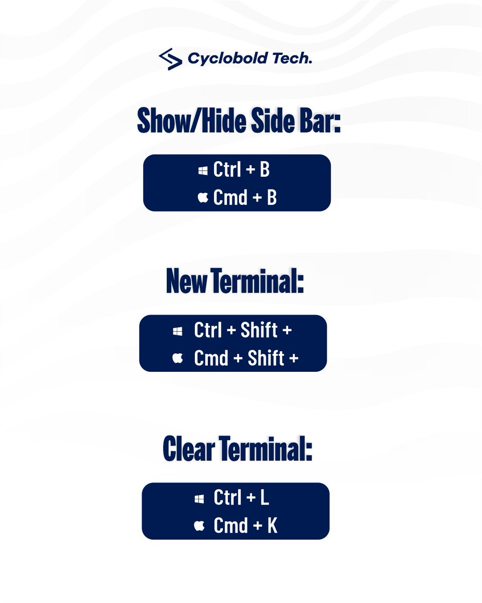 cyclobold's tweet image. Boost your coding efficiency with shortcuts!
Save time, reduce errors, and code like a pro.
#CodeSmart #EfficiencyHacks #DeveloperLife #CycloboldTech