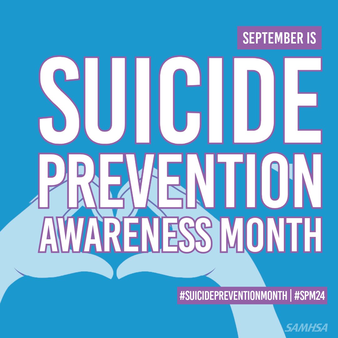 #SuicidePrevention is important every day of the year. #SuicidePreventionMonth allows us to shine a special, encouraging light on this topic that affects us all &amp; send a clear, hopeful message that help is available &amp; suicide can be prevented. #SPM24