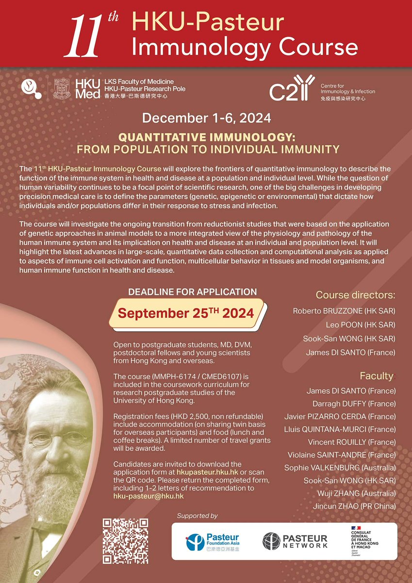 If you are interested in learning about the parameters that dictate immune responses variability (in theory and in practice), its is still time to register to our course to be held in Hong Kong next Dec 1rst-6th (deadline for applications Sept 25th): hkupasteur.hku.hk/post/call-for-…