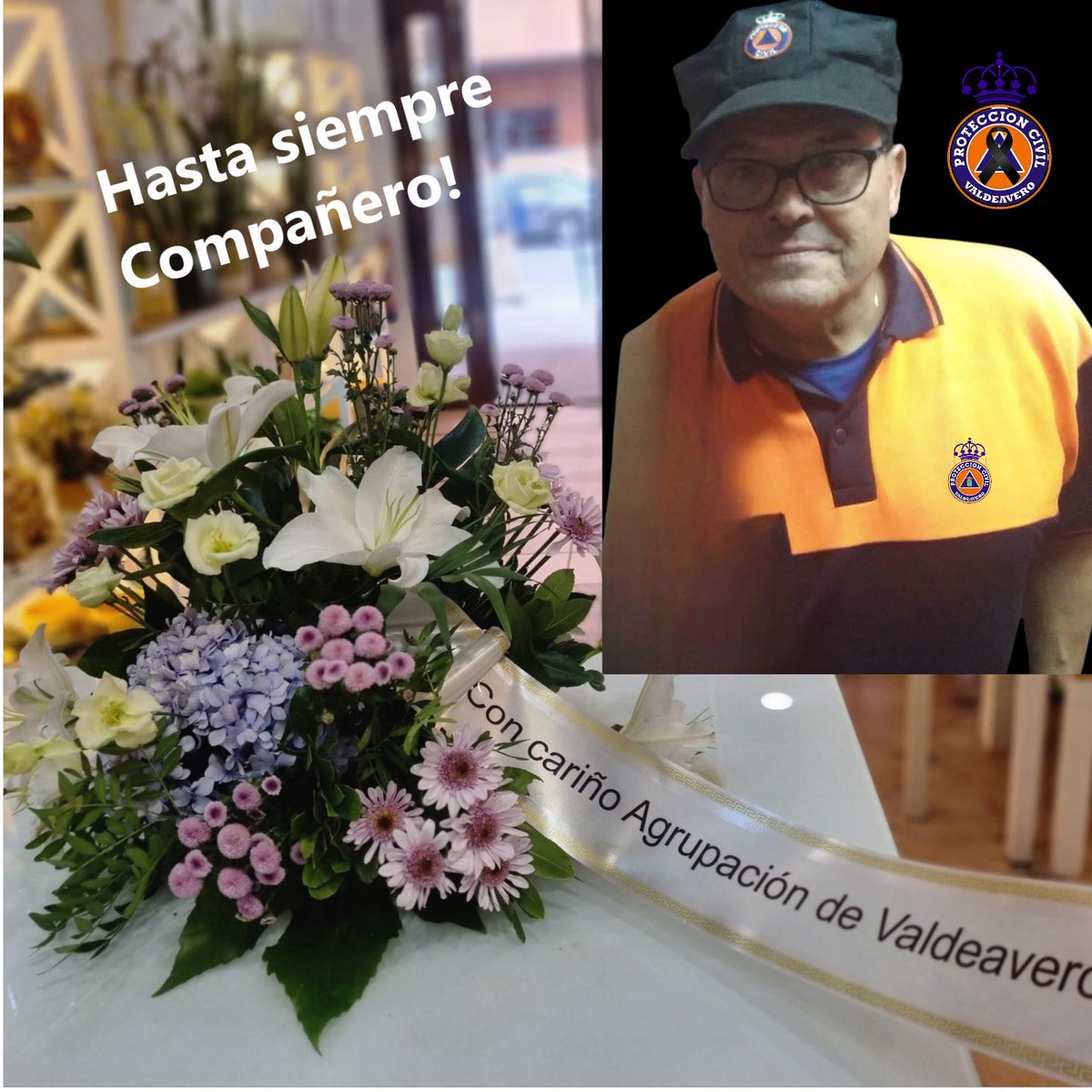 ¡𝗛𝗔𝗦𝗧𝗔 𝗦𝗜𝗘𝗠𝗣𝗥𝗘 𝗣𝗘𝗗𝗥𝗢!
Anoche nuestro compañero Pedro Chico Lara, nos dejó tras una dura enfermedad.
Lo llevaremos siempre en nuestro recuerdo.
Nuestro abrazo a su familia, D.E.P.
Tus compañer@s no te olvidaremos. Protección Civil de Valdeavero.