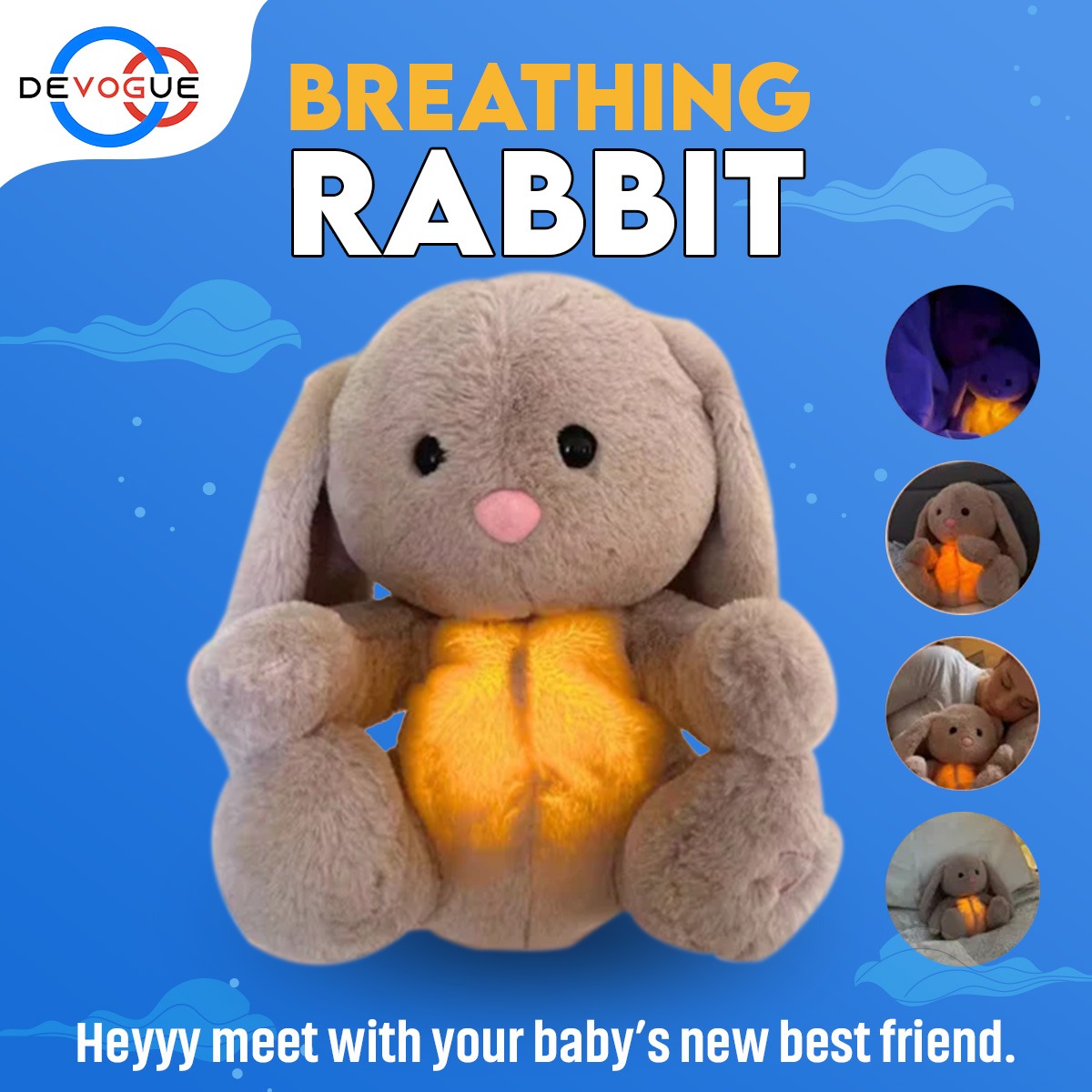 DevogueProducts's tweet image. Heyyy meet with your baby’s new best friend. Enhance your baby’s comfort and tranquility with our Breathing Rabbit Toy that breathes peace. . .  . 🌐 devogueproducts.com . . . #rabbittoy #bunnytoy #babytoys #sensorytoys #plushtoys #rabbitplush #bunnyplush #breathingrabbit