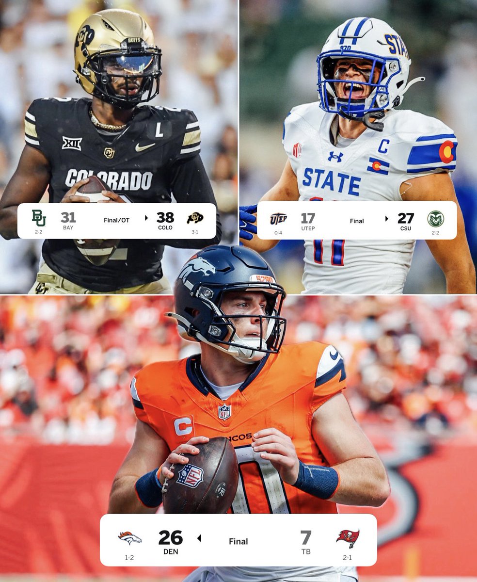 For the first time since September 2018, the Broncos, CU and CSU all won in the same week 👀