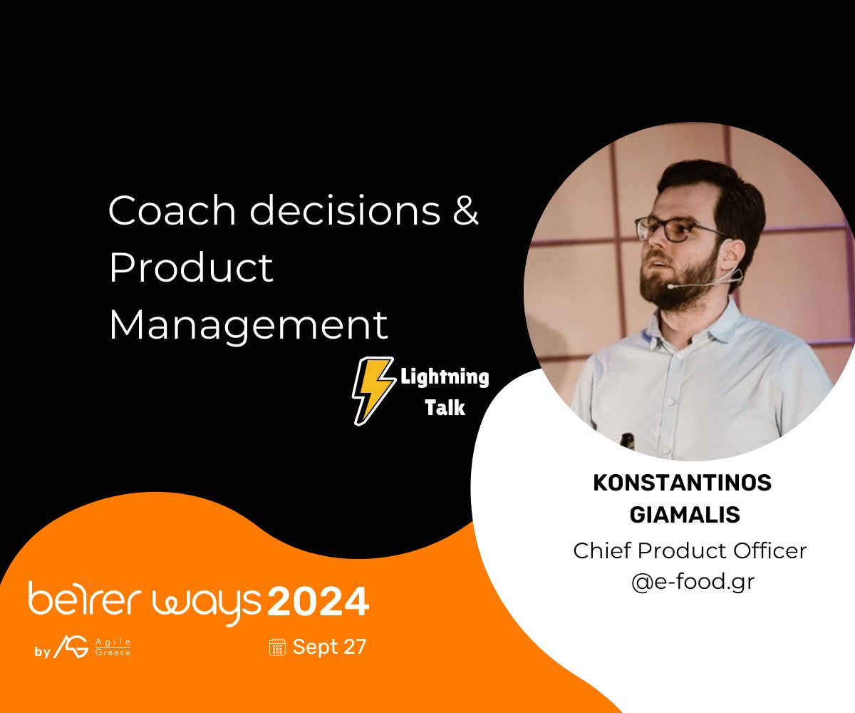 🏅 Join Konstantinos Giamalis <a href="/GiamalisK/">Konstantinos Giamalis</a> from efood at #BetterWays2024 for "Coach Decisions &amp; Product Management"!
Discover how football coaching can grow your PM skills.
👉 betterways.gr #TechLeadership #TeamBuilding #ProductManagement