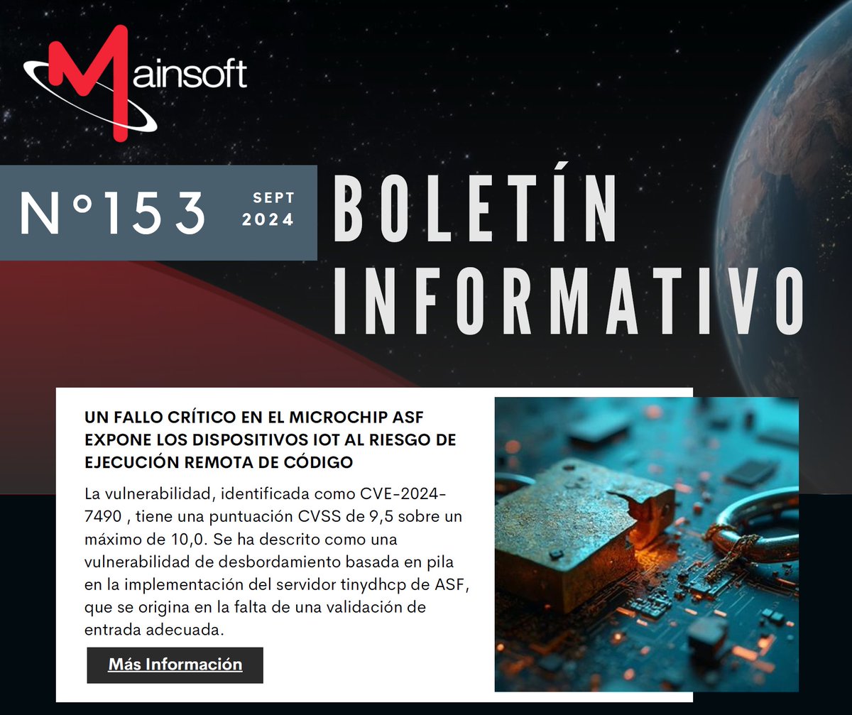 MainsoftPeru's tweet image. ¿Quieres enterarte de este y otros boletines de Ciberseguridad que tenemos para ti? Ingresa a mainsoft.cl/boletines-ti/ y ponte al día con las últimas noticias.