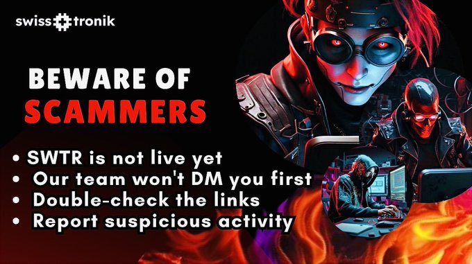 _Mayorlee_'s tweet image. Scammers are out there as we approach the SWTR Pre-Offering! 

Please Stay safe with these tips:👇

📌 Don't engage with DMs requesting personal info or funds.

📌 Report suspicious activity to @swisstronik 
Be informed, and be safu!

#SWTR #PreOffering #Security #Crypto #DeFi