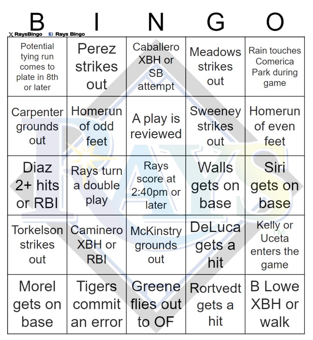 RaysBingo's tweet photo. @TBTimes_Rays Enjoy a bingo today, Marc and friends! https://t.co/fBiy9TNuio