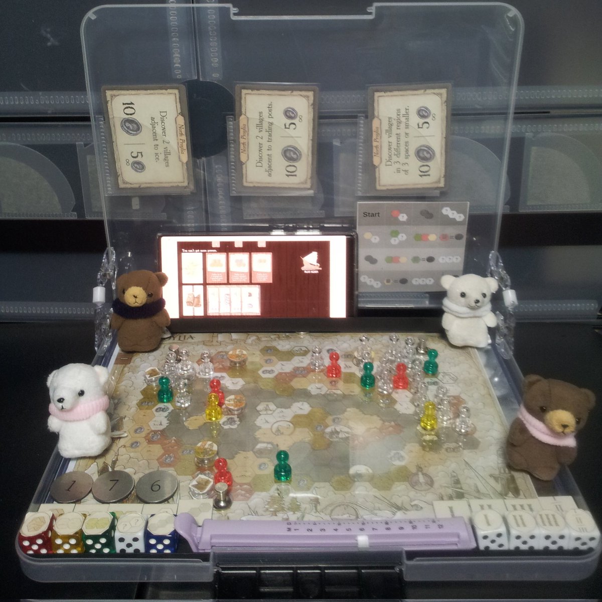 nagaudeno's tweet photo. The Guild of Merchant Explorers の North Proylia マップをプレイ。
時代Ilで目的カード全て達成できたので後は気楽に探索し176点で終了。 #TheGuildofMerchantExplorers
#ボードゲーム https://t.co/rOkpbJKnGF