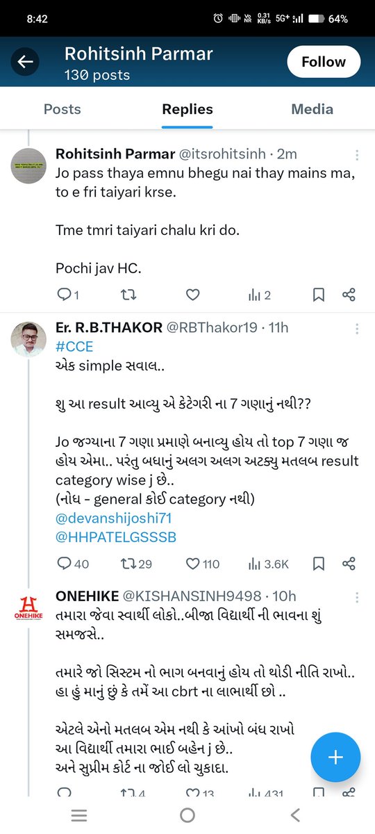 SidharajsinhjiC's tweet photo. આ SS મૂક્યા એ છીછરા પાણી ના દેડકા જેવા છે.

અલ્યા #CCE પ્રિ પાસ છો મેન્સ નહીં અને તમે મેન્સ પાસ થયા અને નો કરે નારાયણ અને જો બંને ગ્રુપ માં કોમન ઉમેદવાર નો પ્રશ્ન થયો ત્યારે ક્યાં જાસો.

Notification વાતું કરે છે એને એટલું કહેવા નું જે ફાઈનલ બંને ગ્રુપ માં પાસ થયા એનો હક્ક છે બંને માં Dv કરાવી ને સીટ બગાડવાનો પણ.

એને પણ મહેનત કરી છે ક્યાં જાસો ત્યારે રોતા એ નહીં આવડે.

એમાં એવું નથી લખેલ કે સીટ ખાલી કરી આપો ફીટ થઈ જાસો પૂછી લેજો બિન સચિવાલય પોલીસ 2022 વાળા ને 👍