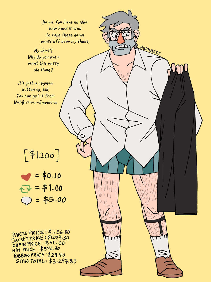 hephasst's tweet photo. Stan total: $3297.80
How much for the shirt? 😳
(Vote for the next item in the replies!) https://t.co/V3PG7DtS5n