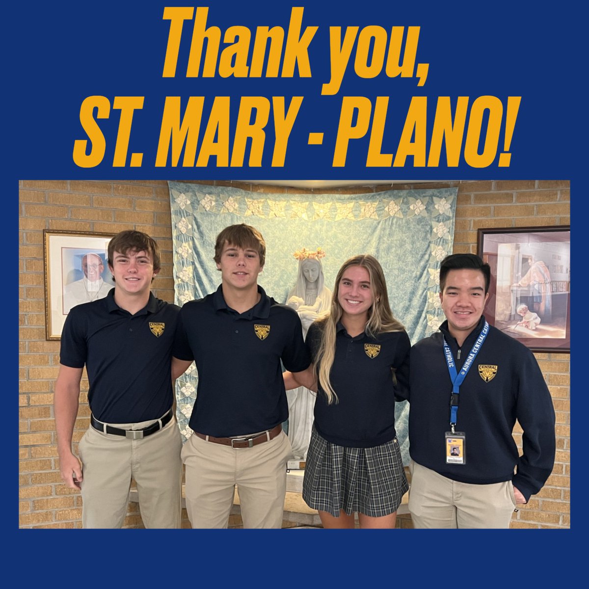 Today we began our grade school visits.  We are grateful for the opportunity to share more about our amazing school with others.  Thank you to St. Mary's in Plano for welcoming us this morning.  We enjoyed our time with you!
#FUTURECHARGERS