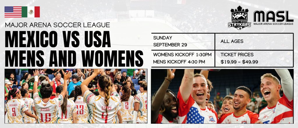See the <a href="/USsoccer567/">USA Soccer567</a> &amp; <a href="/SMinifutbol/">Seleccion Mexicana Minifutbol</a> minifootball men and women in action this Sunday at <a href="/ToyotaArena/">Toyota Arena</a>
toyota-arena.com/events/detail/…