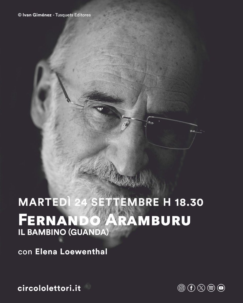 Fondazione Circolo dei lettori (@circololettori) on Twitter photo Oggi al Circolo dei lettori alle ore 18:30 ci sarà la presentazione del libro «Il bambino», edito da <a href="/GuandaEditore/">Guanda</a>, di e con Fernando Aramburu, con <a href="/elenaloewenthal/">elena loewenthal</a>.
Su <a href="/CorriereTorino/">Corriere Torino</a> ne parla <a href="/fraangeleri/">francesca angeleri</a>, su <a href="/LaRepubblicaXL/">La Repubblica XL</a> ne parla <a href="/Ottavia_Giu/">Ottavia B. Giustetti</a>. Oggi al Circolo dei lettori alle ore 18:30 ci sarà la presentazione del libro «Il bambino», edito da <a href="/GuandaEditore/">Guanda</a>, di e con Fernando Aramburu, con <a href="/elenaloewenthal/">elena loewenthal</a>.
Su <a href="/CorriereTorino/">Corriere Torino</a> ne parla <a href="/fraangeleri/">francesca angeleri</a>, su <a href="/LaRepubblicaXL/">La Repubblica XL</a> ne parla <a href="/Ottavia_Giu/">Ottavia B. Giustetti</a>.