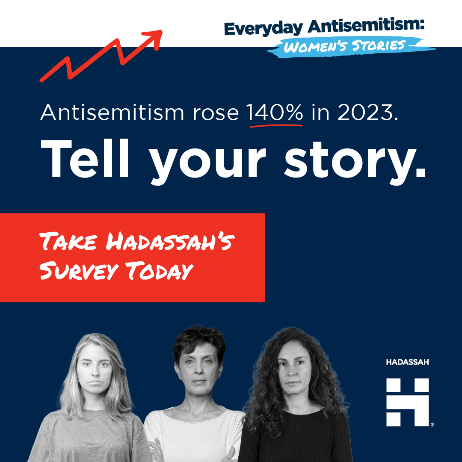 HadassahFdn's tweet photo. If you are an American Jewish woman who has experienced #antisemitism in the past year, consider sharing your story with our friends at @Hadassah  https://t.co/93bLy35pbq https://t.co/uLpbtgNrKj