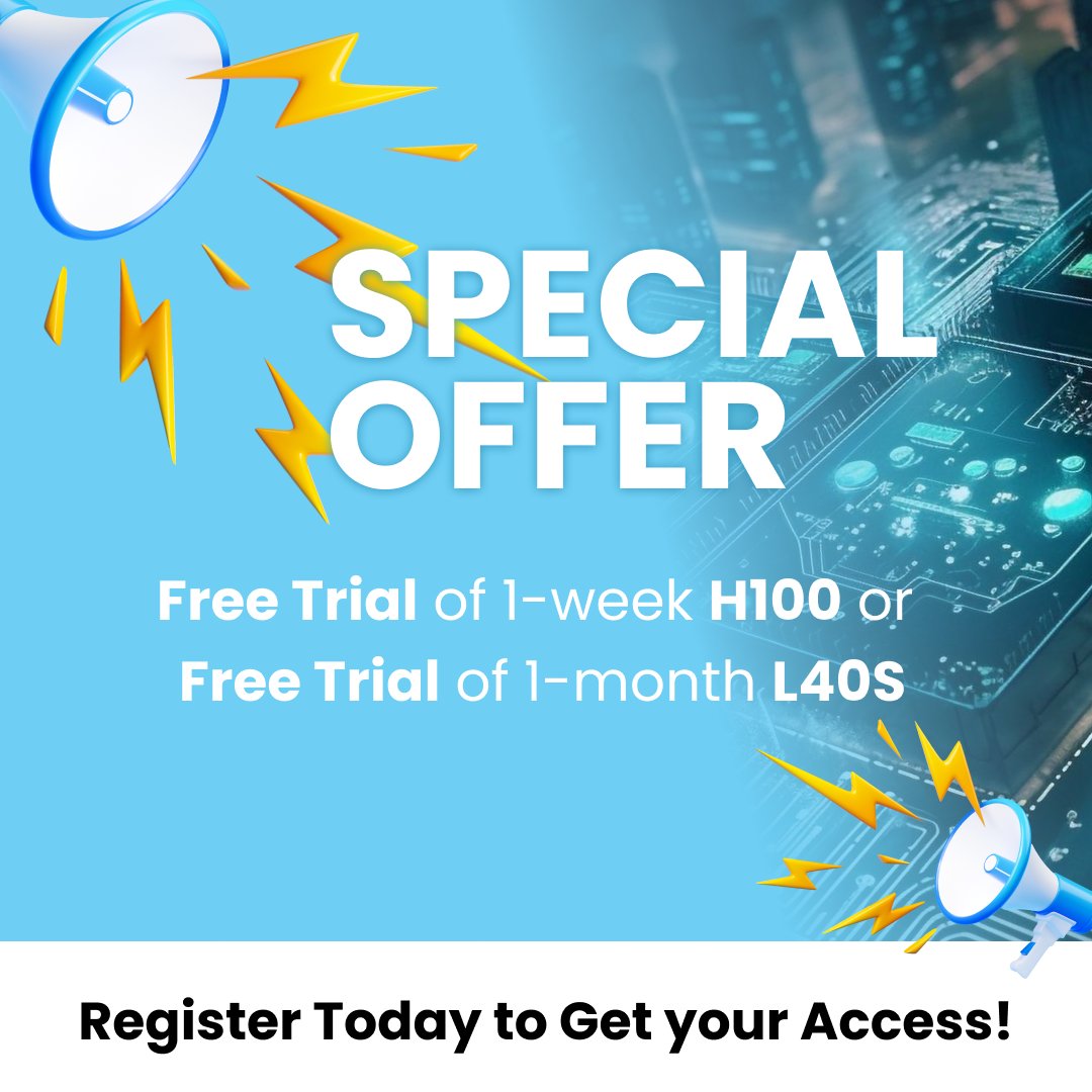 Get your hands on the latest and greatest NVIDIA GPUs! Register now to take advantage of a free trial starting in the fall of 2024. 
Available only for a limited time for companies located in Canada ⏳
Terms and conditions apply. isaic.ca/special-offer