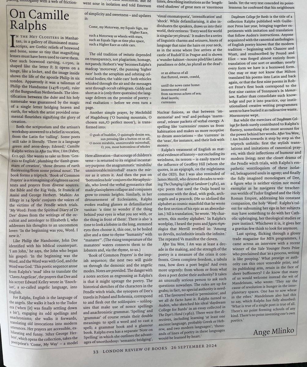 CamilleRalphs_'s tweet image. Losing my mind over this brilliant, detailed, attentive @LRB article about ... me?! Good grief. A thousand thanks to all responsible. See you at the pub.
lrb.co.uk/the-paper/v46/…
