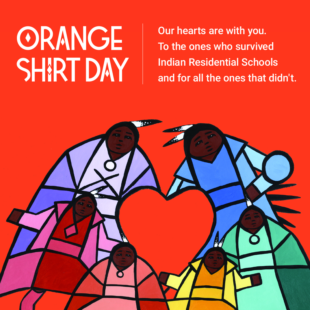 There are many ways to support Orange Shirt Day at the University of Alberta –– learn more about the many Indigenous Initiatives, get orange shirts and hoodies or participate in events from the U of A Bookstore.

Join us at the exhibit on the legacy of residential schools, live