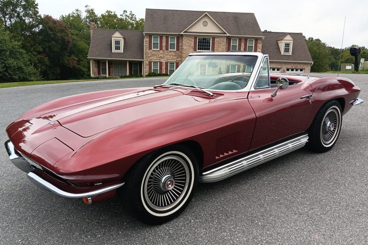 Bringatrailer's tweet image. Now live at BaT Auctions: 1967 Chevrolet Corvette Convertible 327/300. bringatrailer.com/listing/1967-c…