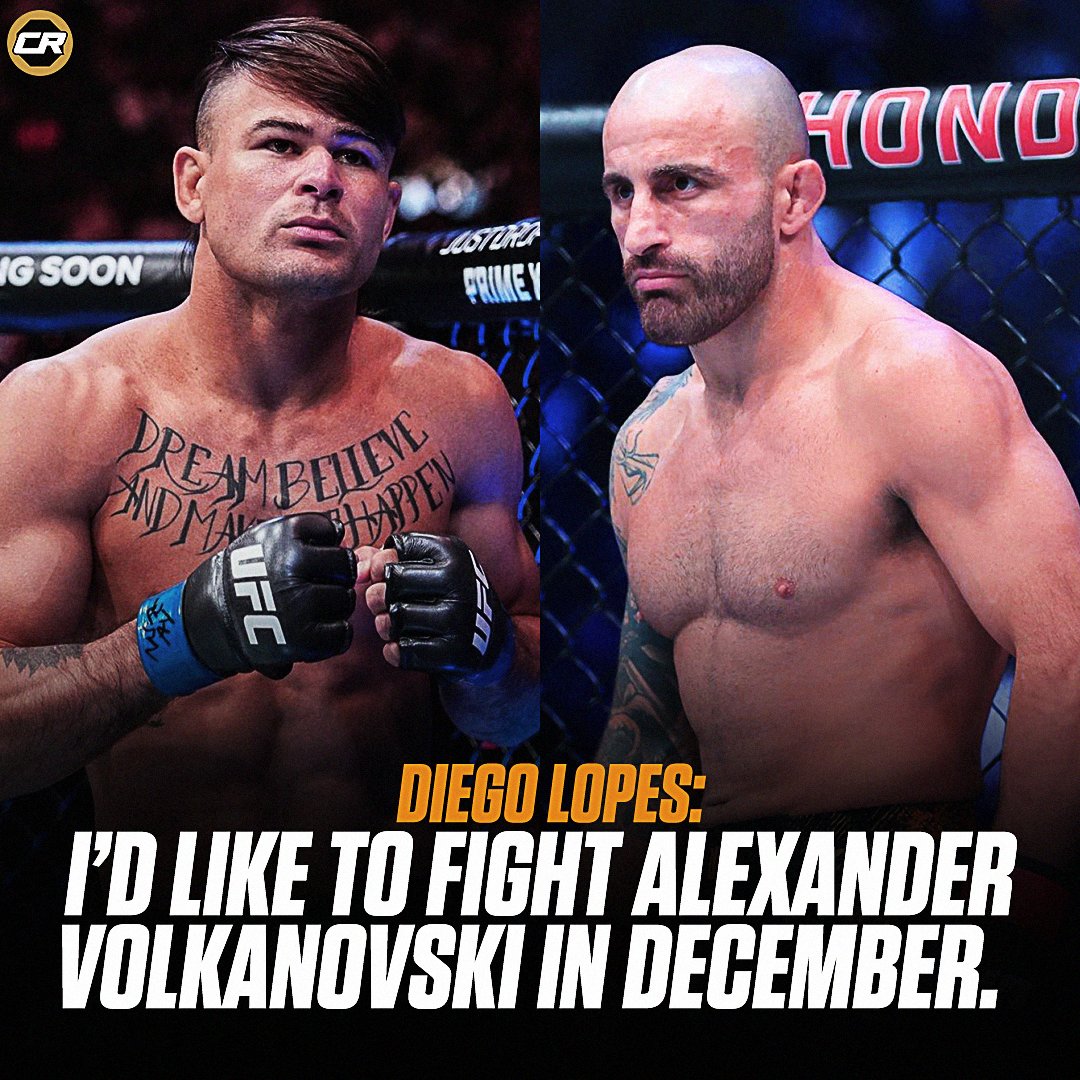ChampRDS's tweet photo. Diego Lopes says his plan at the moment is to be the backup fighter for Topuria vs Holloway at #UFC308, but if that doesn't happen he wants to fight Volk in December 👀

"We’d like the possibility of fighting Volkanovski in December. He doesn’t like to wait, and neither do I, so that could be a good fight.

A lot can happen, but I think the two most viable options for us right now are being the backup fighter in Abu Dhabi, or fighting Volkanovski in December. The UFC is aware that I’m available for [UFC 308], so it depends on what they want to do.”

(via. @MMAFighting) #UFC #MMA